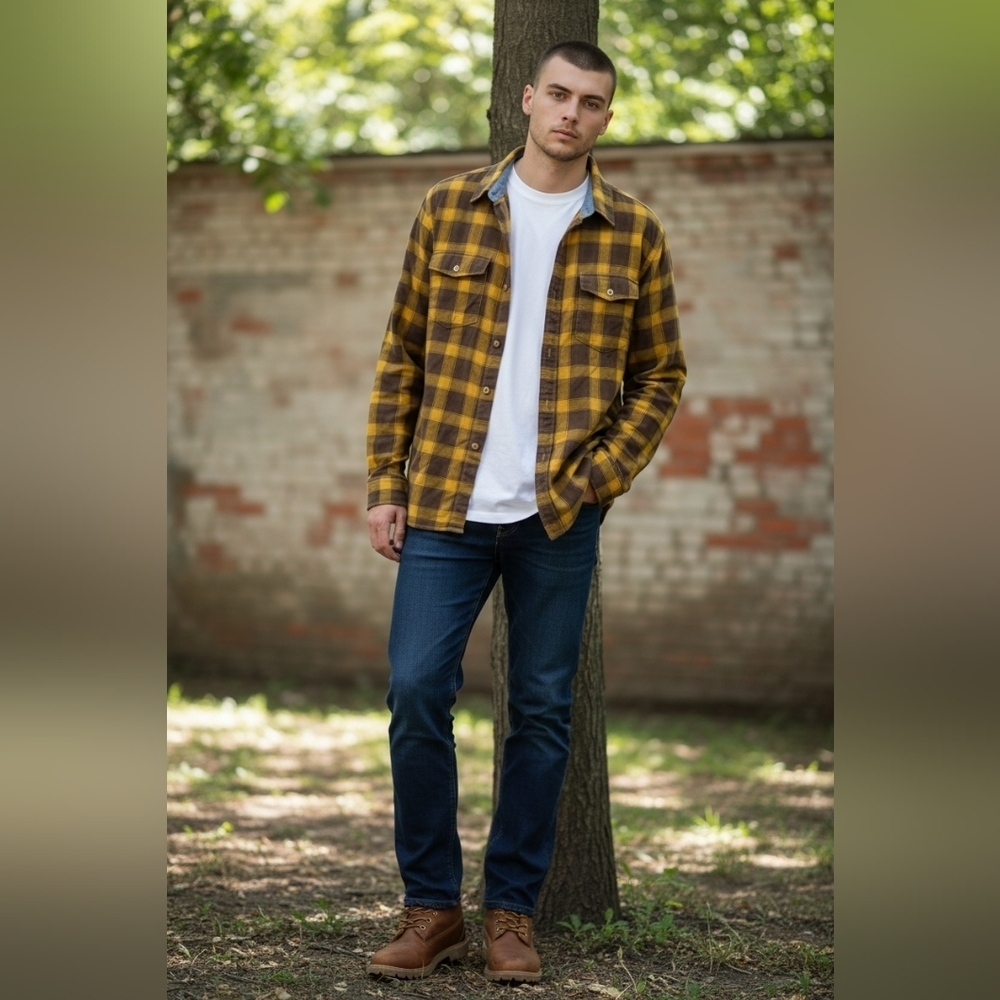 True Grit Men's Size XL Button Up Flanner City Casual Wear